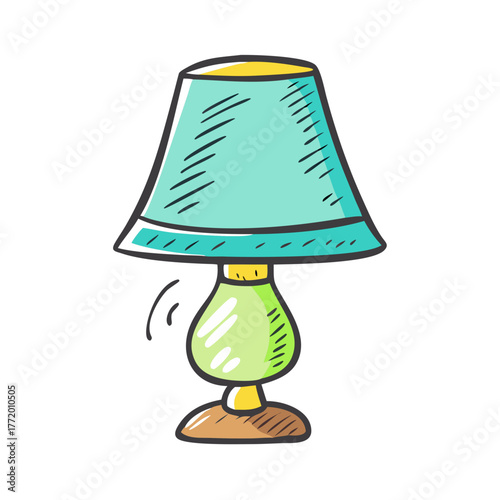 Hand drawn lamp illustration vector graphic scalable