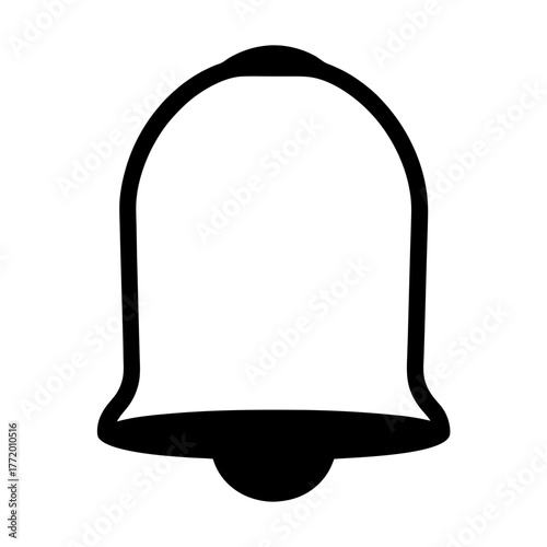 Simple black and white notification bell outline for web design purpose