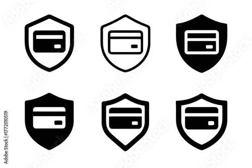 Free Download Finance Shield Logos. personal finance planning. Set Logo of personal finance planning: Credit card shield. Icon set. harmonious logo variations of the same - GFXLoad