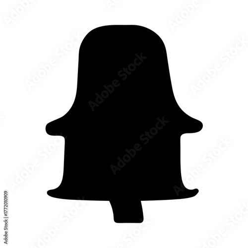 Solid black stylized image of a ghost or a bell shape design