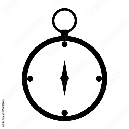Simplified Compass Rose Illustration Featuring a Black Silhouette Over a White Background