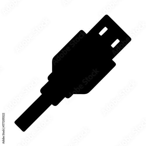 Simple silhouette illustration of a standard USB A type connector