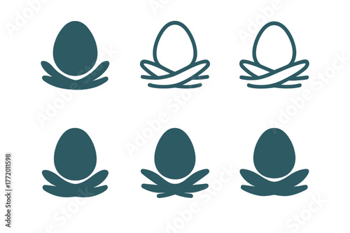Finance Logo Set. personal finance planning. Set Logo of personal finance planning: Retirement nest egg. Icon set. harmonious logo variations of the same