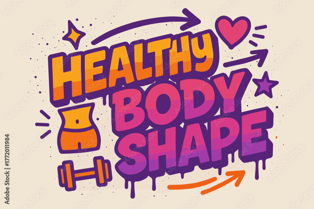 Fototapeta premium Dynamic Fitness Graffiti. Graffiti Simplified ? 