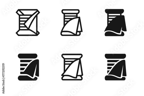 Fabric Craft Logo Designs. Fabric craftsmanship. Set Logo of Fabric craftsmanship: thread spool with cloth fold. harmonious logo variations of the same