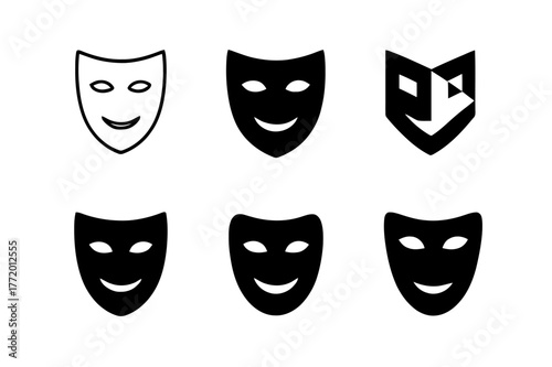 Immersive Theater Logos. An immersive theater experience where the audience is part of the performance. Set Logo of An immersive theater experience where the