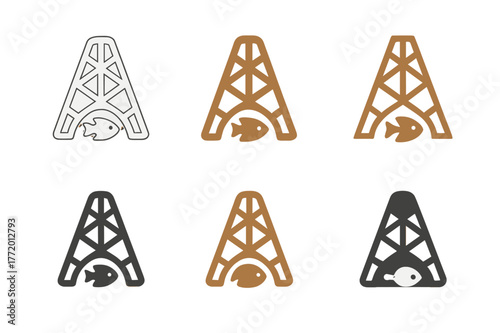 Indigenous Logo Variations. Indigenous cultures and their historical contributions. Set Logo of Indigenous cultures and their historical contributions: River