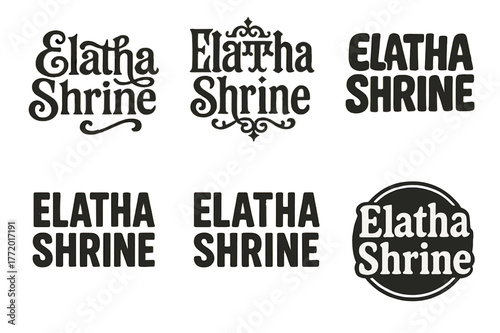 Elatha Shrine Lettering Showcase. Elatha Shrine. Set lettering. harmonious lettering variations of the same emblematic concept, each with different artistic