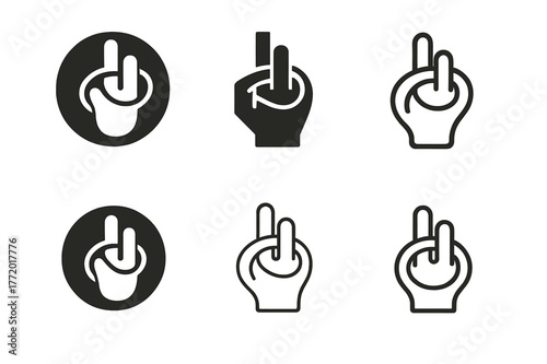 Cord Untangling Logos. Cord untangling hack. Set Logo of Cord untangling hack: two-finger loop technique. harmonious logo variations of the same emblematic