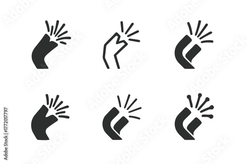 Broken Communication Logos. broken communication lines. Set Logo of broken communication lines: Broken fiber optic strand. Icon set. harmonious logo variations