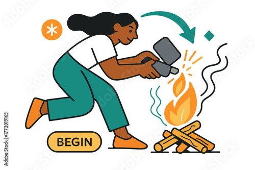 First Ember Ignition. Keeper of the Hearth ? First Ember. A steel and flint kiss with a tiny spark; thin lines trace the ember?s breath into kindling. Tag