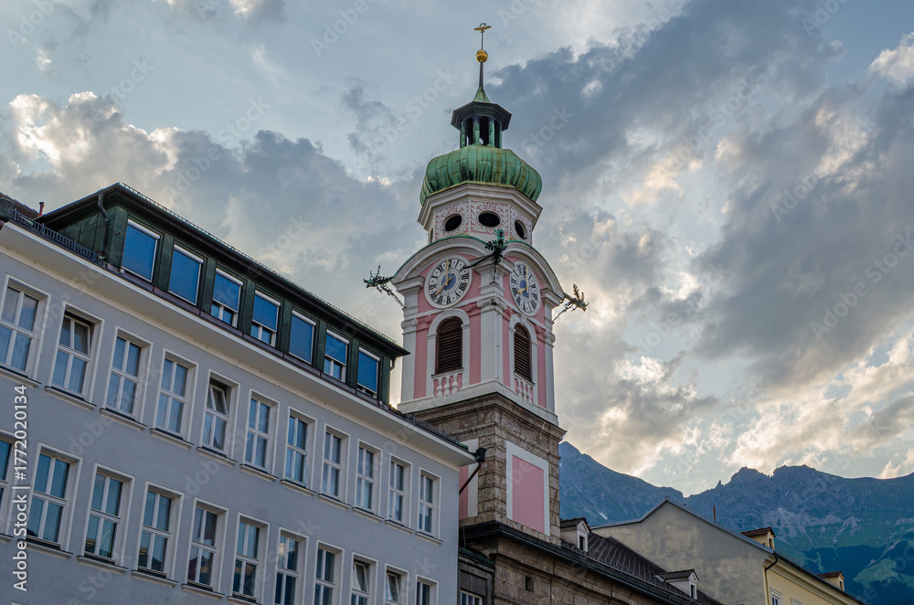 Naklejka premium The Hospital Church of the Holy Spirit in Innsbruck, Austria