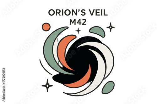 Orion's Veil Design. Orion?s Veil. Layered plumes curve around a dark core; ?M42? hovers in thin type with tiny star crosshairs. Dust filaments sweep in