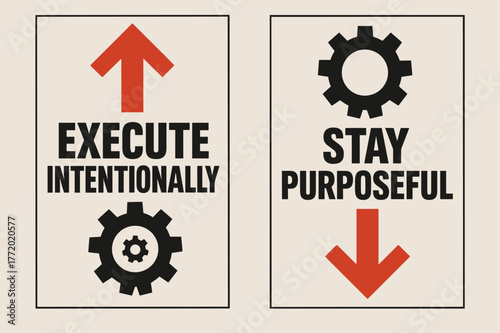 Brutalist Banner Design. Execute intentionally. Two vertical A6 banners with safe margins, centered composition, no elements touching edges, brutalist, black