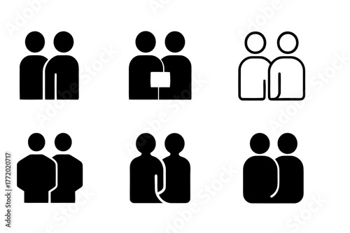 Collaborative Logo Variations. Collaborations in art and business. Set Logo of Collaborations in art and business: Co-branded gallery tag. Icon set. harmonious