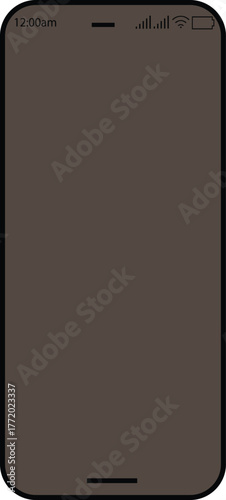 Modern smartphone with a dark screen and subtle lighting on a plain background.