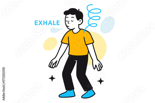 Releasing Tension Art. Releasing Tension. Shoulders drop and spiral lines unwind upward; a faint ?exhale? fades into air. Minimal sparks mark calm return to