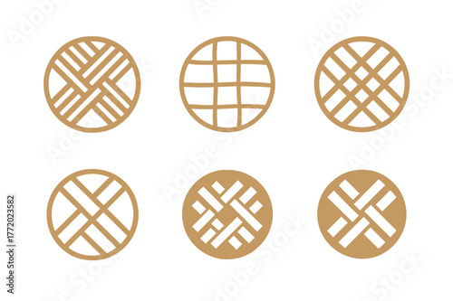 Indigenous Emblem Variations. Indigenous cultures and their historical contributions. Set Logo of Indigenous cultures and their historical contributions: Woven