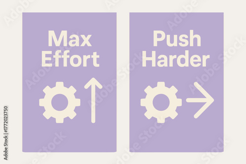 Max Effort Banners. Max effort. Two vertical A6 banners with safe margins, centered composition, no elements touching edges, minimal, lavender and cream,