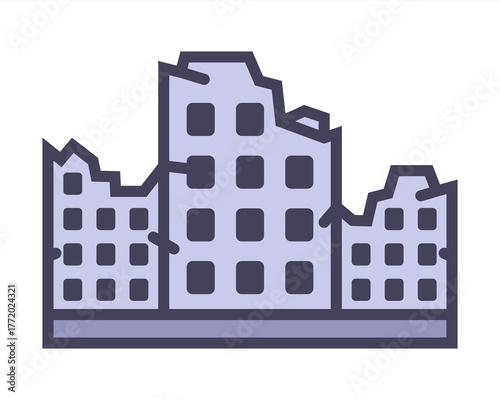 Demolition city building icon. Outline demolition city building vector icon