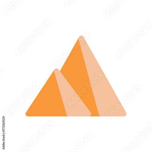 egyptian pyramid flat icon illustration