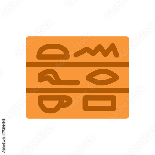 hieroglyphs flat icon illustration