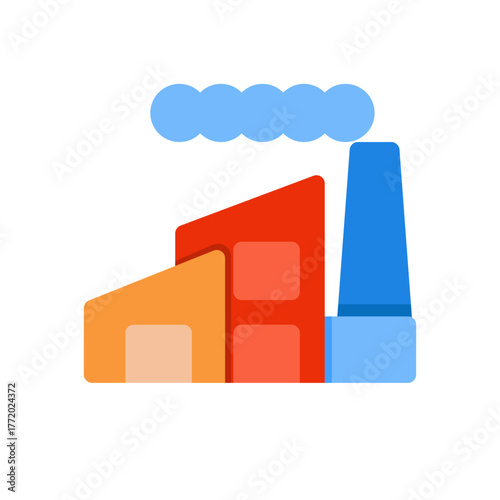 industrial factory flat icon illustration