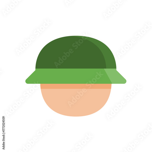 soldier helmet flat icon illustration