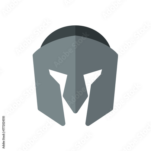 spartan helmet flat icon illustration