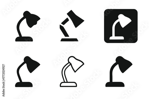 Lamp Logo Variations. Celebrating love through engagement parties. Set Logo of Celebrating love through engagement parties: Engagement ring with spark. Icon