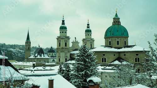 Salzburg Cathedral in winter majestic Baroque masterpiece