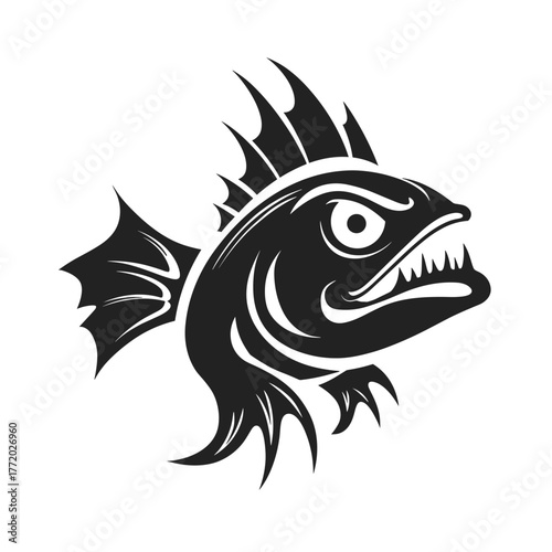 Monster Fish Vector Clipart, Icon