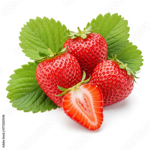 Strawberry fruit isolated on white background