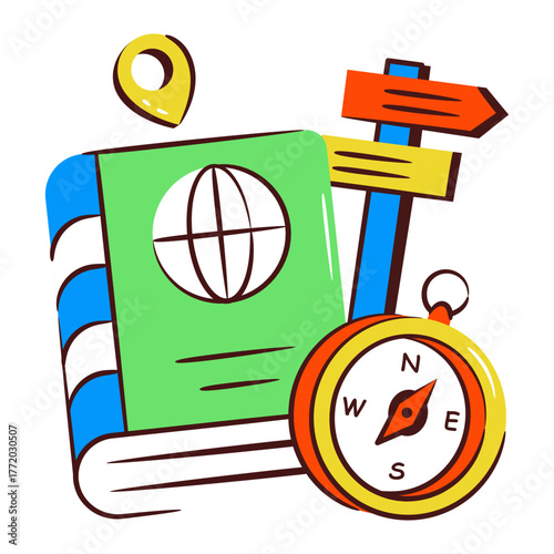 A creative design icon of guidebook