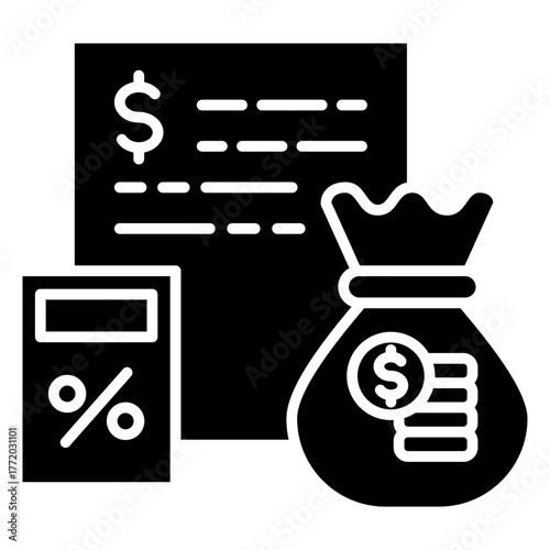 Budget Planning Glyph Icon