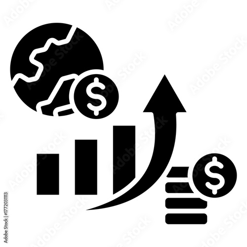 Economic Growth Glyph Icon