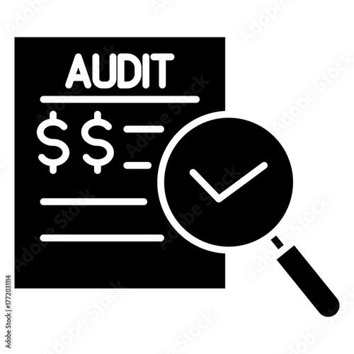 Financial Audit Glyph Icon