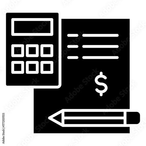 Accounting Service Glyph Icon