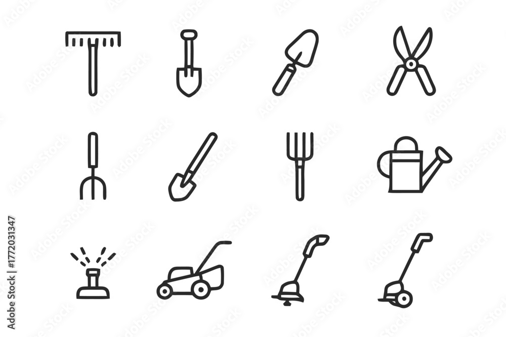 Fototapeta premium Garden Tools Icons.
