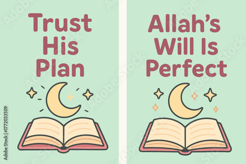 Perfect Plan Banners. Perfect Plan. Two vertical A6 banners with safe margins, centered composition, no elements touching edges, cartoon, pastel mint and pink,