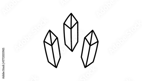 Crystal gemstone and quartz mineral cluster shard geode show magic. Witchcraft and occult mystic with esoteric astrology tarot connect. Moon, celestial, spiritual, symbol, ritual, spell and divination