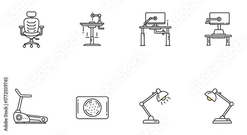 Ergonomic office setup showing adjustable desk and office chair essential for modern workspace design and promoting workplace wellness comfort