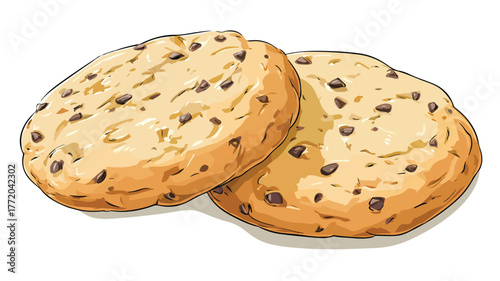 Delicious Double Cookies Vector Illustration for Morning Breakfast Inspiration