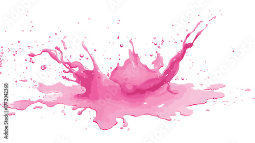 Elegant Pink Splash on White Background Vector Illustration