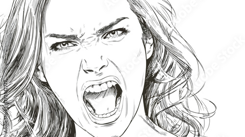 portrait of a girl screaming