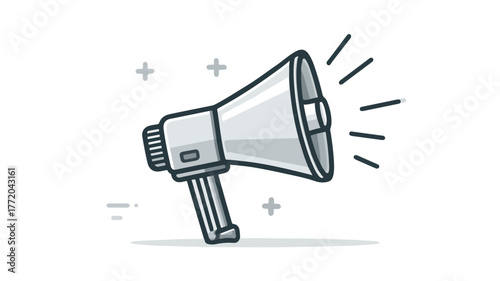 Professional Megaphone Line Icon Illustration for Communication
