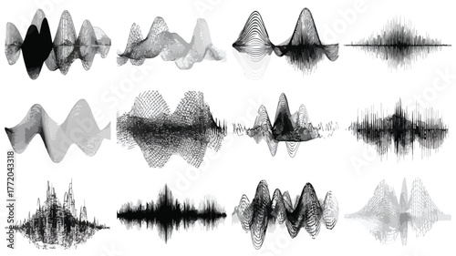 Professional Sound Wave Icon Set for Designers and Music Edit