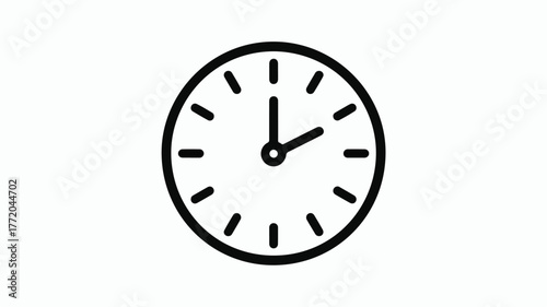 Simple clock face showing the time, symbolizing punctuality and the passage of time.