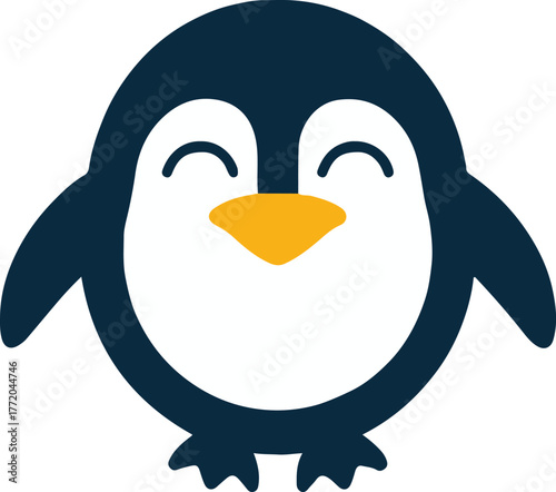penguin mascot logo vector illustration for children and education