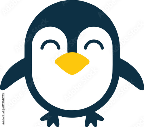 penguin cartoon character vector badge icon for web and print use